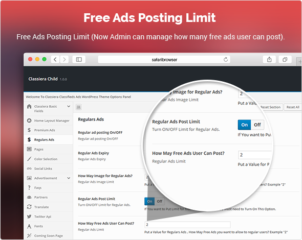 Free Ads Posting Limit in Classiera