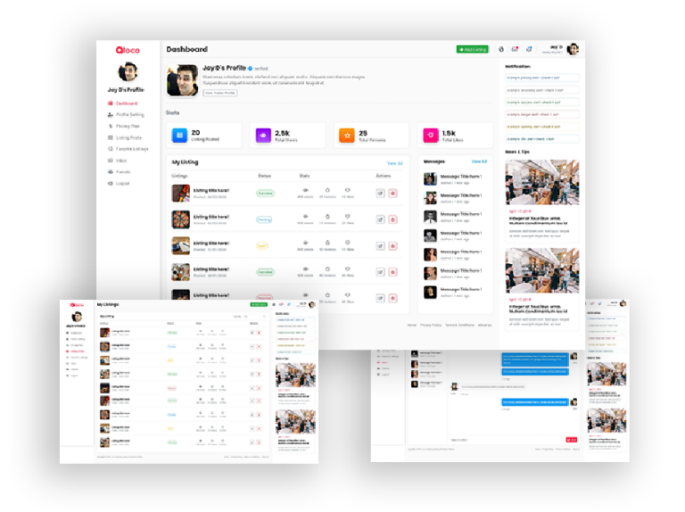 Loco author dashboard