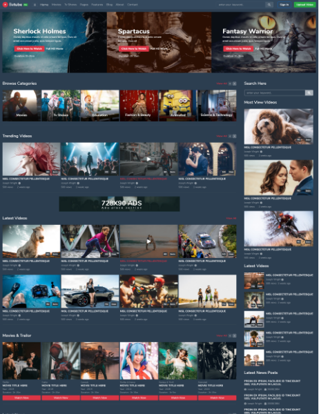 video theme with sidebar