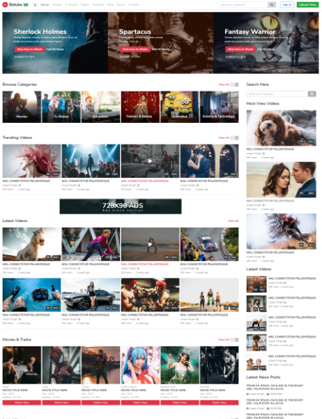 video light theme with sidebar