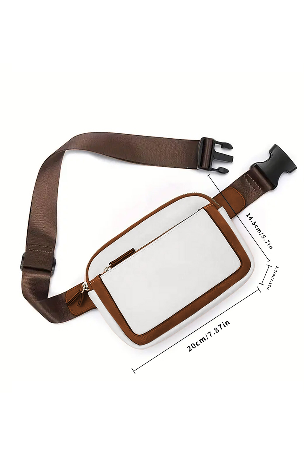 White Adjustable Strap Mini PU Leather Crossbody Bag - Image 7