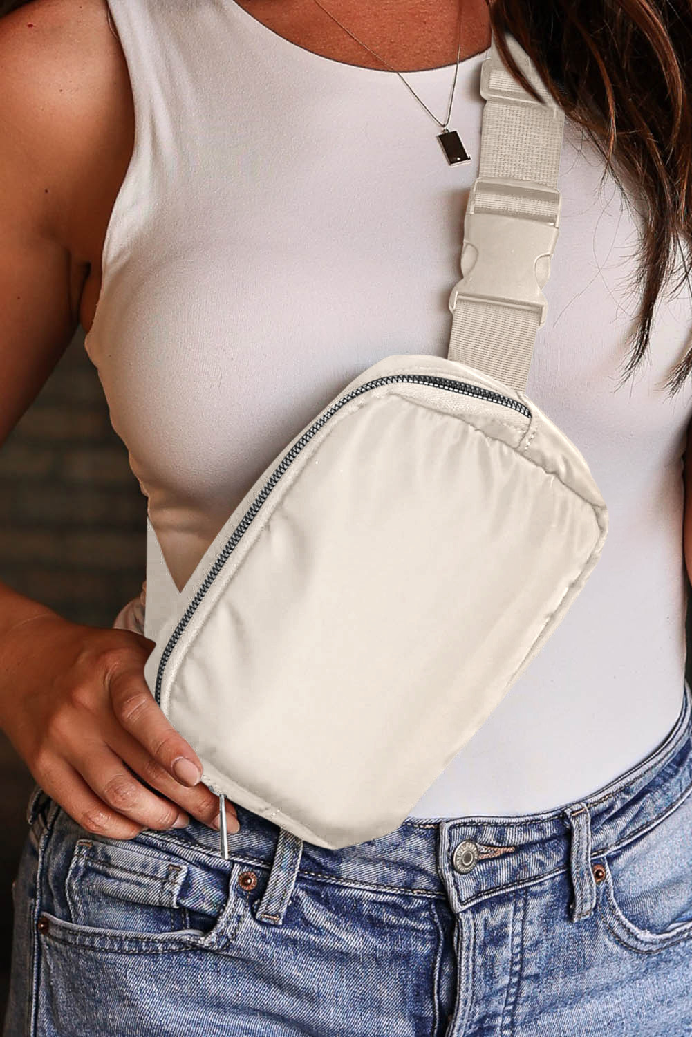 Casual Waterproof Zipped Crossbody Chest Bag 20*5*14cm - Image 3