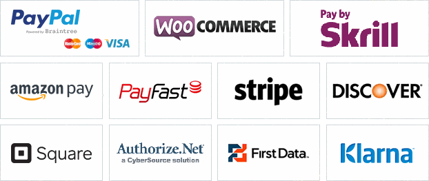 Payment methods supported through WooCommerce gateways